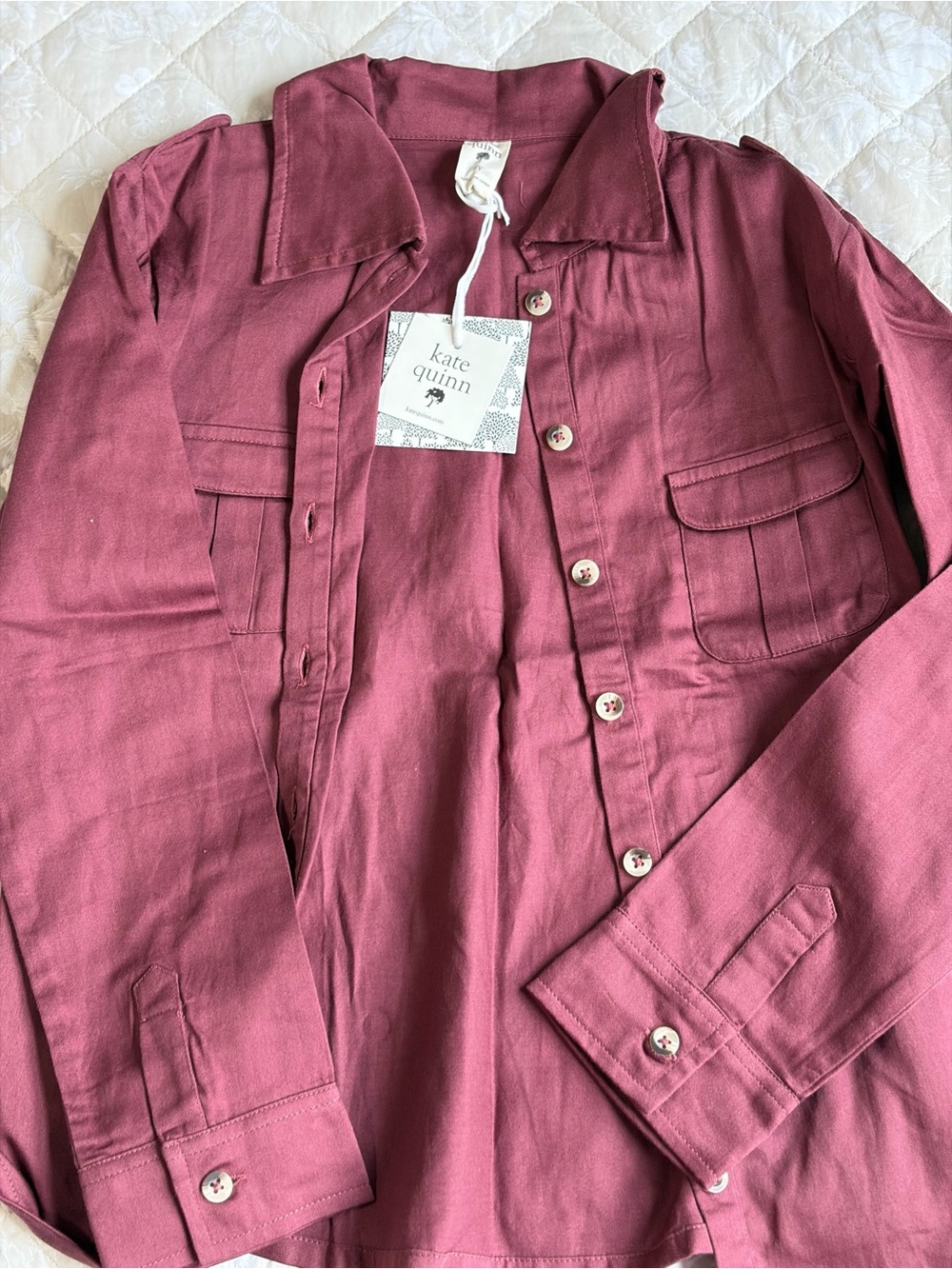 Kate Quinn burgundy/maroon Button-Up Shirt Jacket
